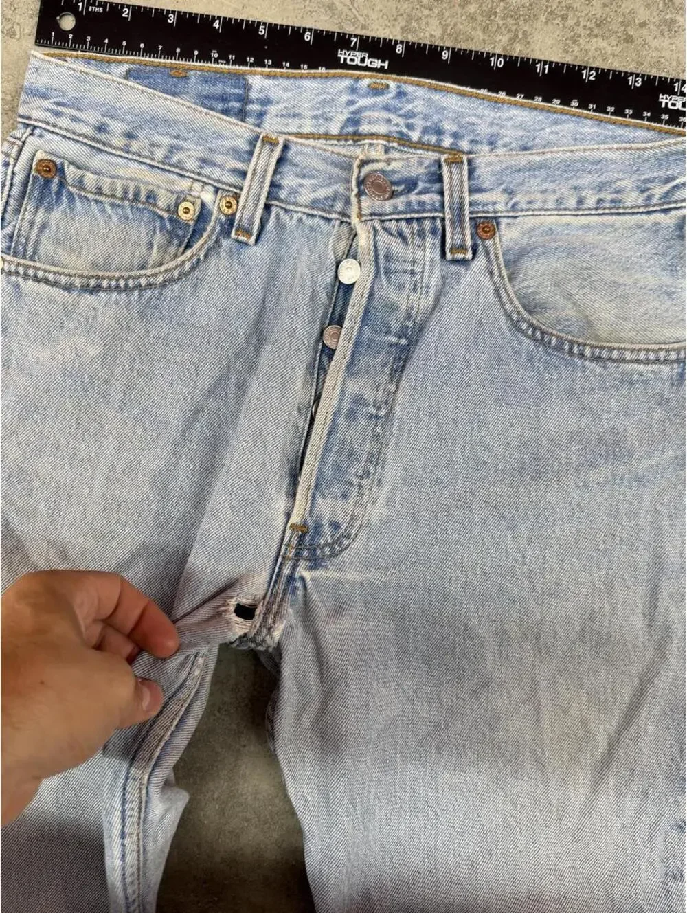 vintage levis 501 faded blue made in usa straight leg jeans size 31 x 30